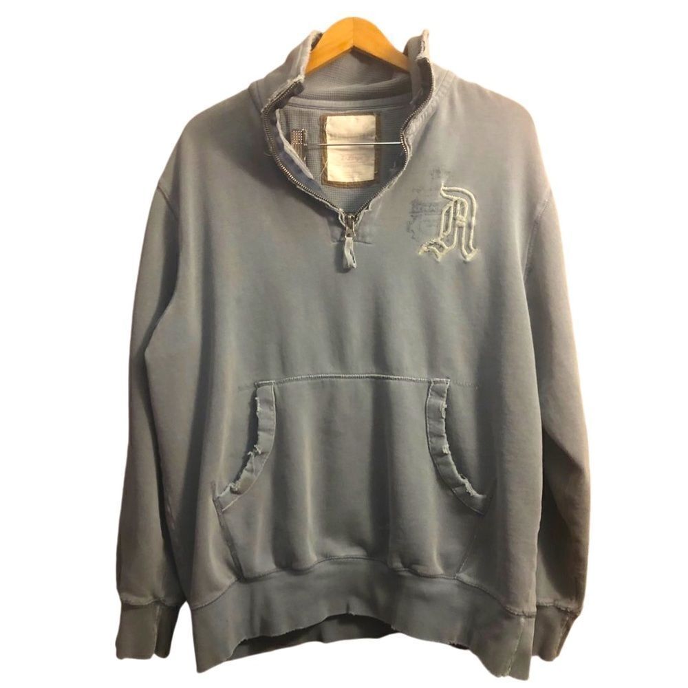 Vintage Aeropostale Men’s Distressed 1/4 Zip Pullover Mock Neck XL Sweatshirt